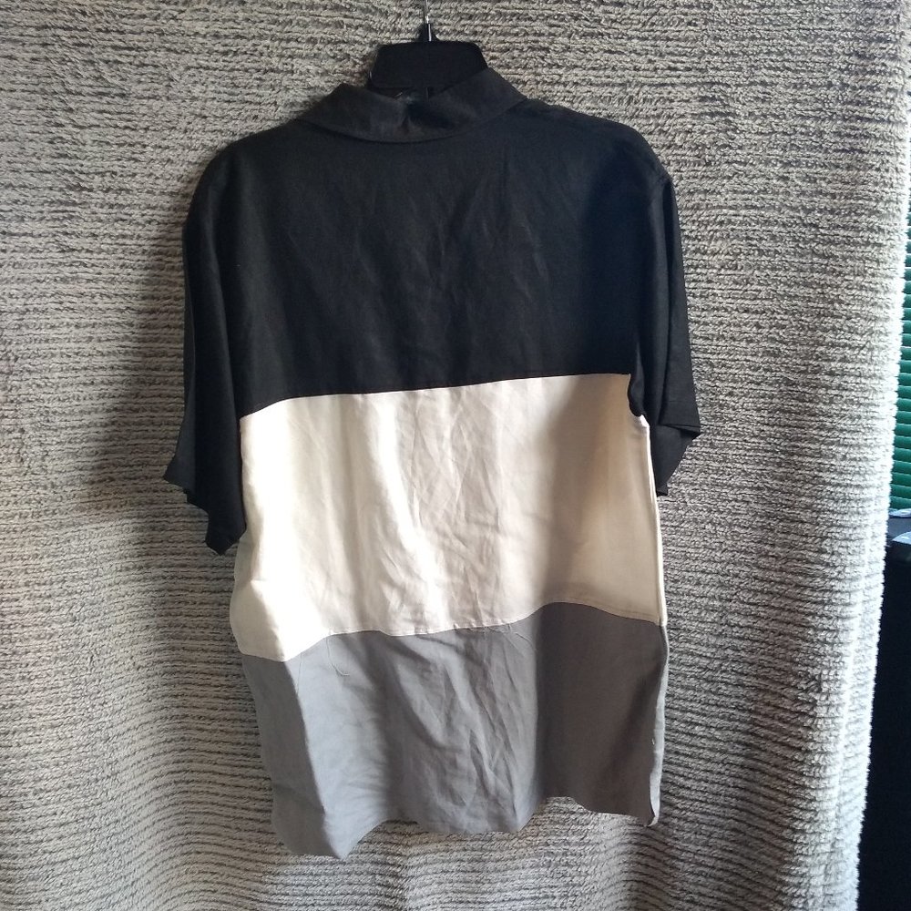 🛑. SOLD. Black, White, and Grey Canvas Button Up - Picture 2 of 3
